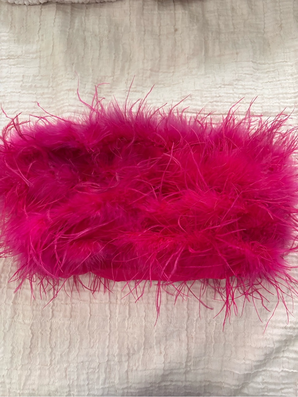 ALTRD STATE Hot Pink Feather Bandeau Top